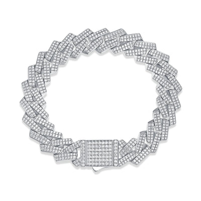 10mm Moissanite Cuban Link Bracelet S925 Silver D Color VVS 18K Gold Plated Iced Out Hip Hop Jewelry for Men Trendy Bracelet