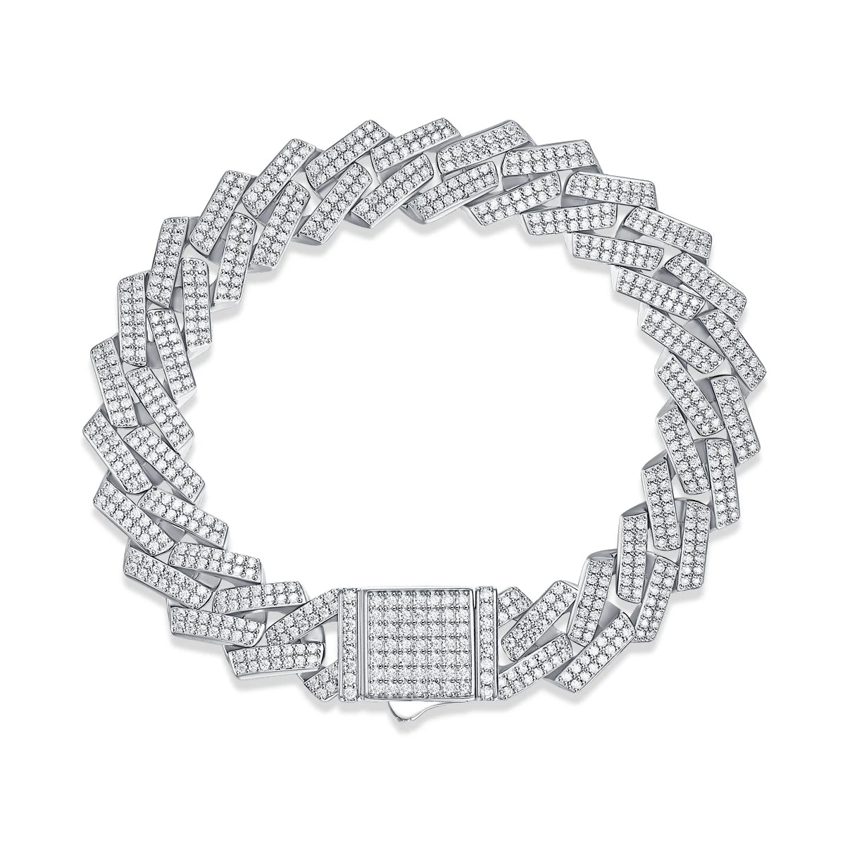 10mm Moissanite Cuban Link Bracelet S925 Silver D Color VVS 18K Gold Plated Iced Out Hip Hop Jewelry for Men Trendy Bracelet