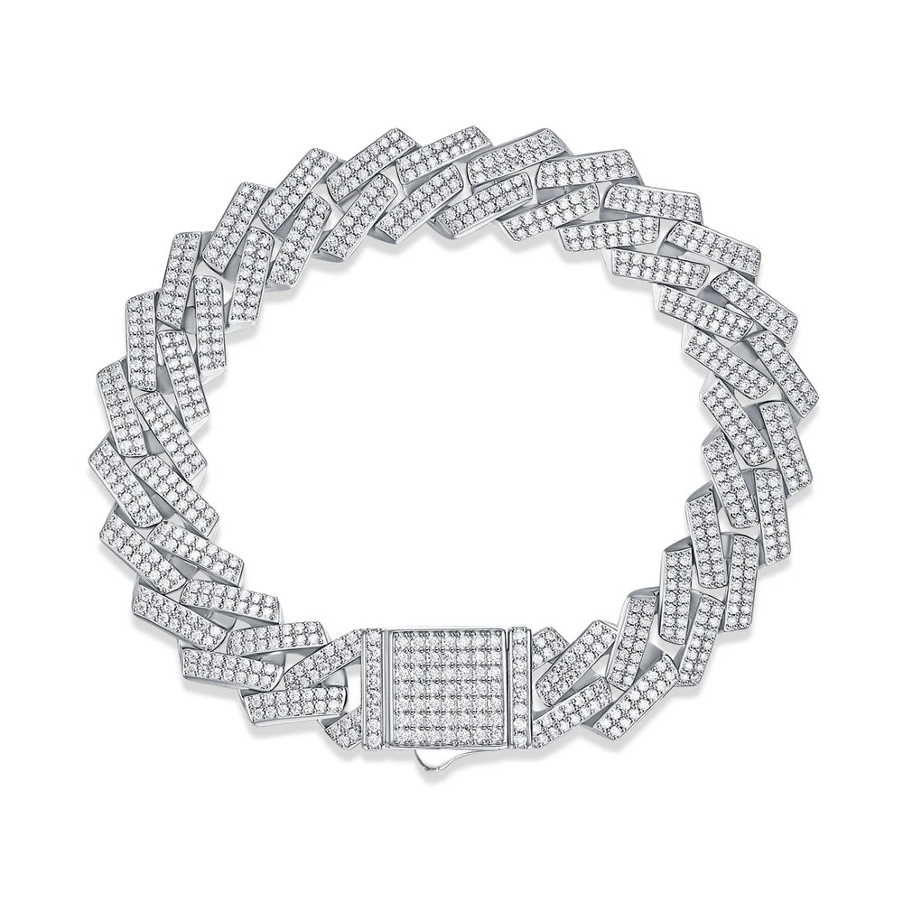 10mm Moissanite Cuban Link Bracelet S925 Silver D Color VVS 18K Gold Plated Iced Out Hip Hop Jewelry for Men Trendy Bracelet