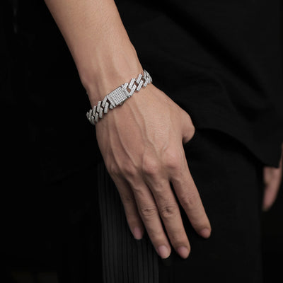 10mm Moissanite Cuban Link Bracelet S925 Silver D Color VVS 18K Gold Plated Iced Out Hip Hop Jewelry for Men Trendy Bracelet