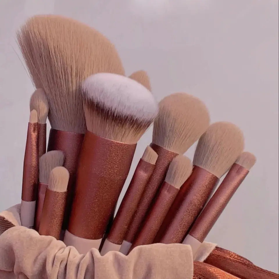 13-Piece Makeup Brush Set – Eye Shadow, Foundation, Powder, Blush & Blending Tools