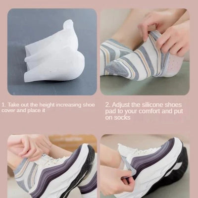 1 Pair Silicone Invisible Height Increasing Insoles