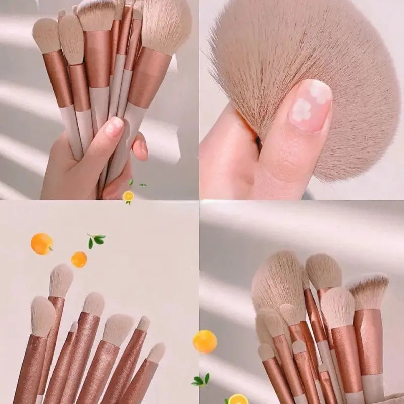 13-Piece Makeup Brush Set – Eye Shadow, Foundation, Powder, Blush & Blending Tools