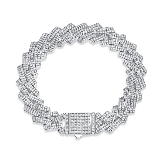 10mm Moissanite Cuban Link Bracelet S925 Silver D Color VVS 18K Gold Plated Iced Out Hip Hop Jewelry for Men Trendy Bracelet