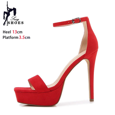 Fashion Square Toe Stiletto Heels Summer Model Catwalk Shoes