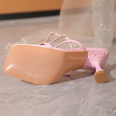 Liyke Designer High Quality Gem Strap Gladiator Sandals