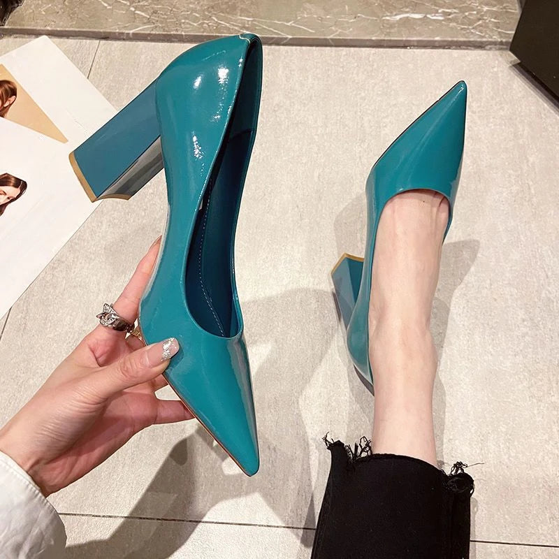 Ladies Summer Footwear Sexy Blue Pointed Toe Super High Heel