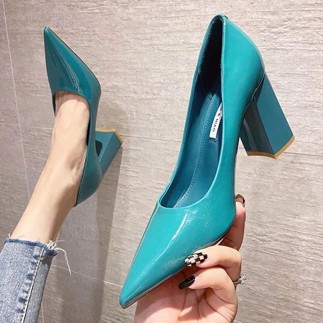 Ladies Summer Footwear Sexy Blue Pointed Toe Super High Heel
