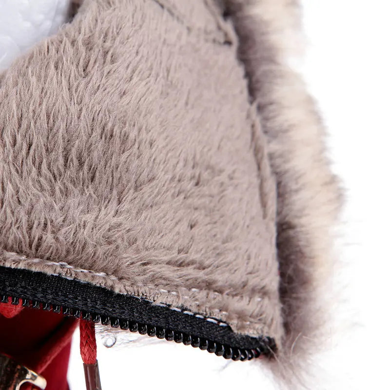 Wedge Shoes Women Suede Snow Boots Warm Plush Booties