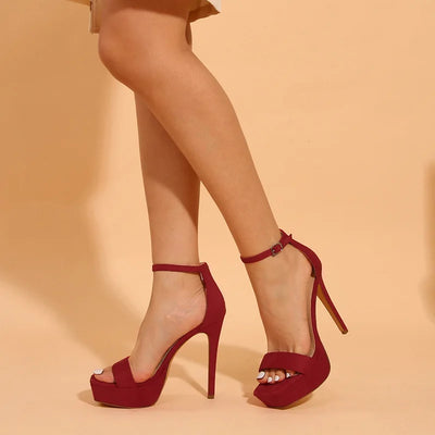 Fashion Square Toe Stiletto Heels Summer Model Catwalk Shoes