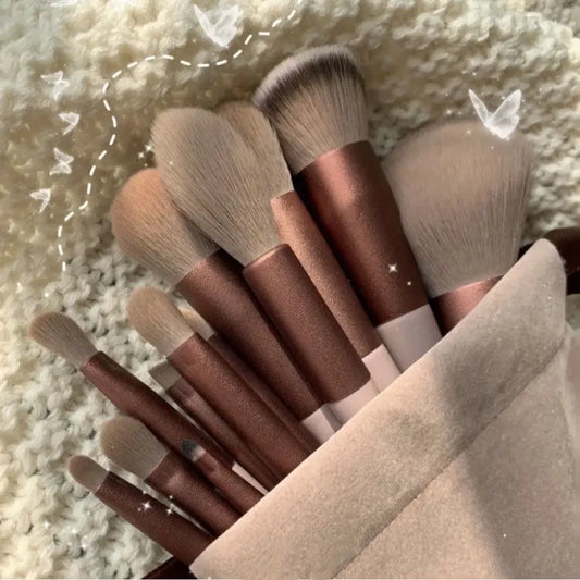 13-Piece Makeup Brush Set – Eye Shadow, Foundation, Powder, Blush & Blending Tools