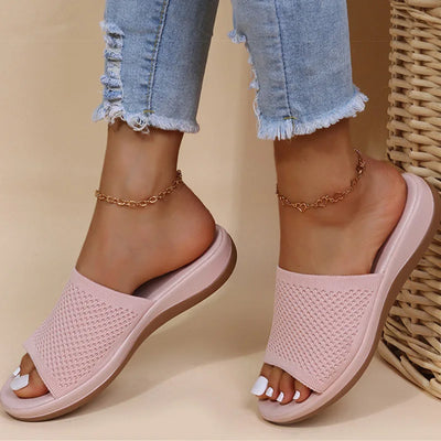 Women Sandals Stretch Fabric Low Heels Sandals