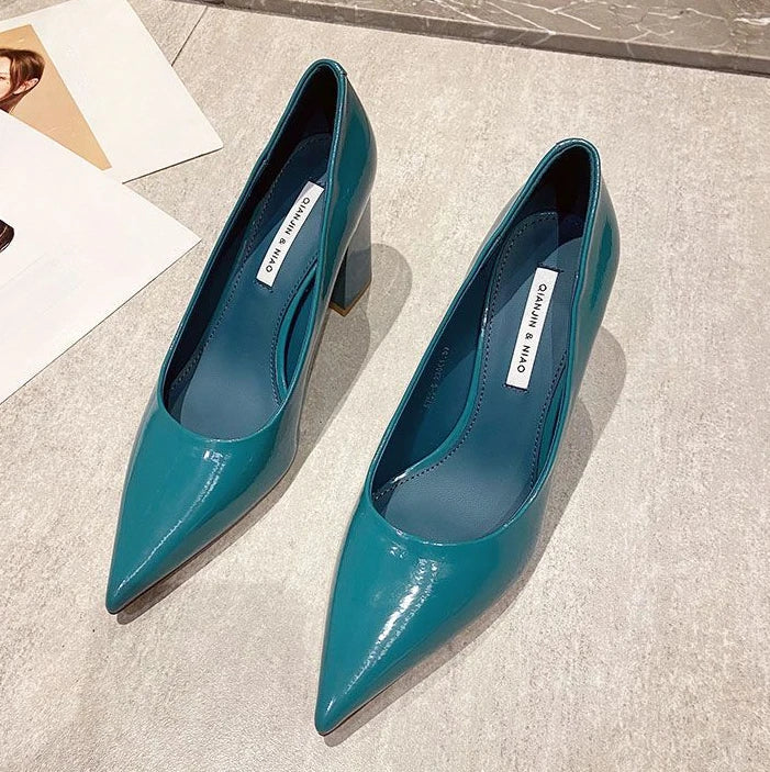 Ladies Summer Footwear Sexy Blue Pointed Toe Super High Heel