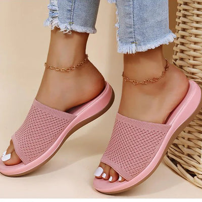 Women Sandals Stretch Fabric Low Heels Sandals
