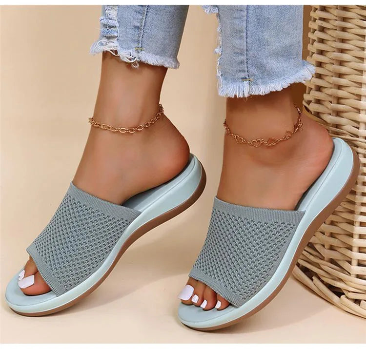 Women Sandals Stretch Fabric Low Heels Sandals