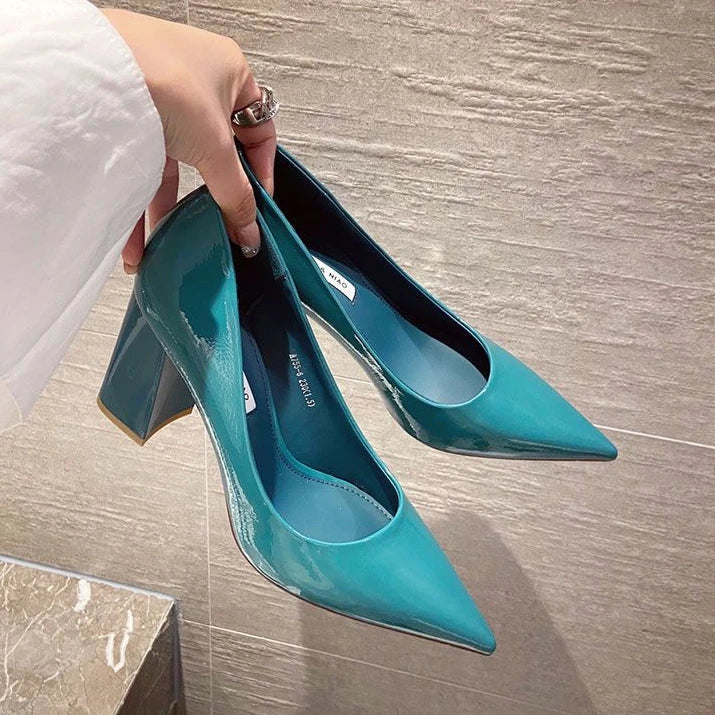 Ladies Summer Footwear Sexy Blue Pointed Toe Super High Heel