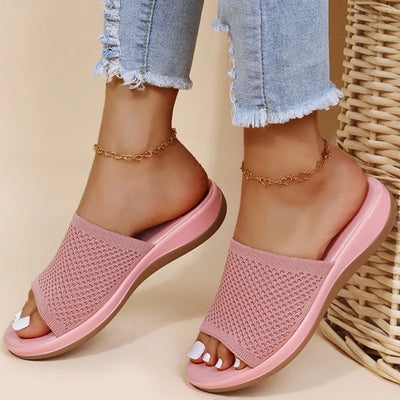 Women Sandals Stretch Fabric Low Heels Sandals
