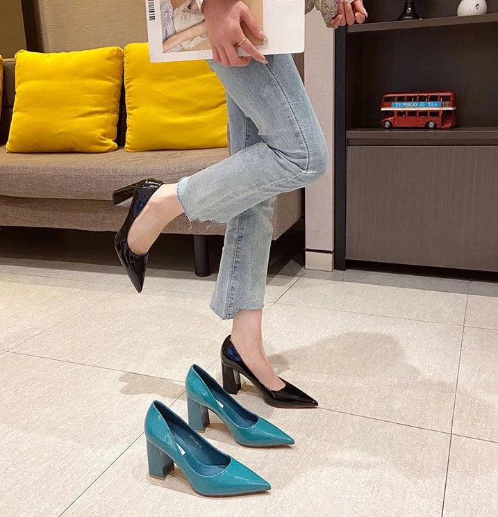 Ladies Summer Footwear Sexy Blue Pointed Toe Super High Heel