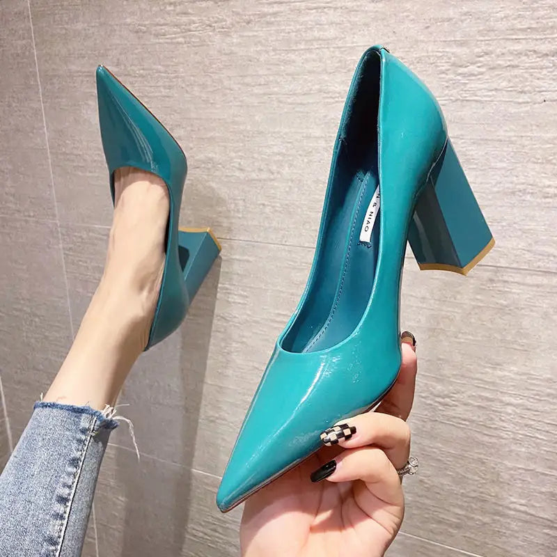 Ladies Summer Footwear Sexy Blue Pointed Toe Super High Heel