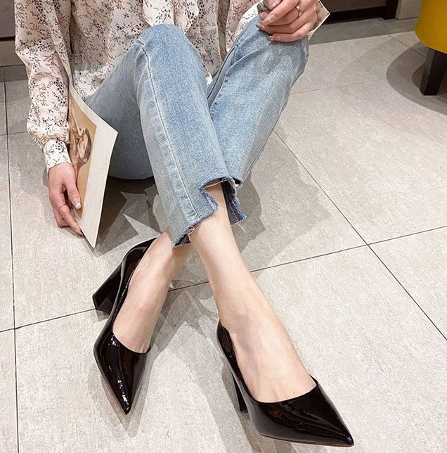 Ladies Summer Footwear Sexy Blue Pointed Toe Super High Heel