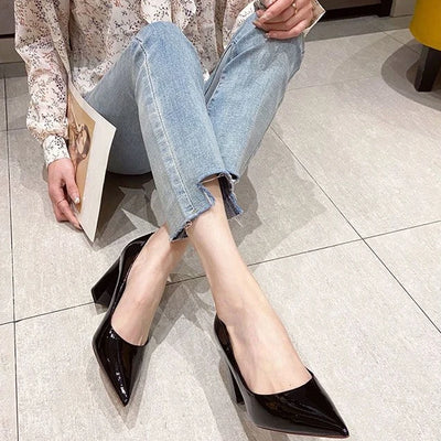 Ladies Summer Footwear Sexy Blue Pointed Toe Super High Heel