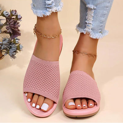 Women Sandals Stretch Fabric Low Heels Sandals