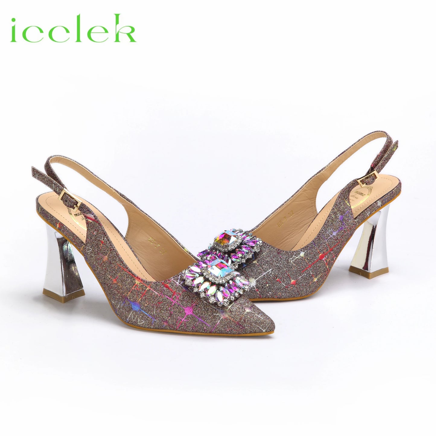 T.Blue Pointed Toe Women Sandals Shoes Matching Bag Set For Ladies Wedding Party Pump