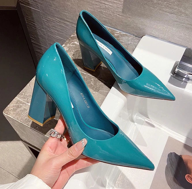 Ladies Summer Footwear Sexy Blue Pointed Toe Super High Heel