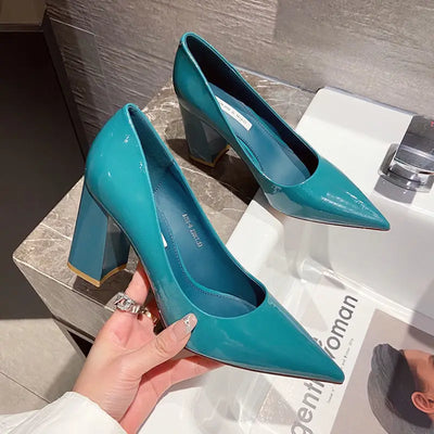 Ladies Summer Footwear Sexy Blue Pointed Toe Super High Heel