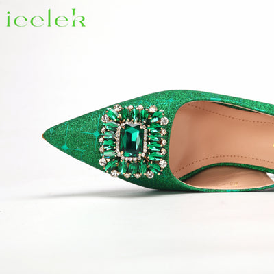 T.Blue Pointed Toe Women Sandals Shoes Matching Bag Set For Ladies Wedding Party Pump