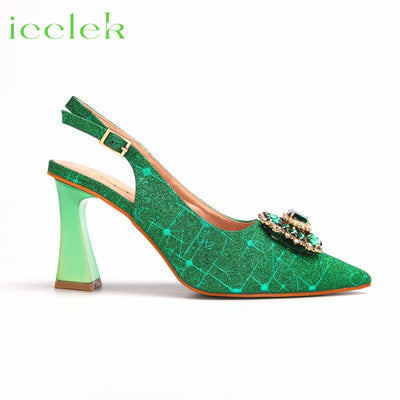 T.Blue Pointed Toe Women Sandals Shoes Matching Bag Set For Ladies Wedding Party Pump