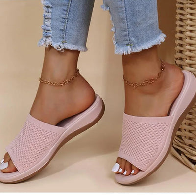 Women Sandals Stretch Fabric Low Heels Sandals
