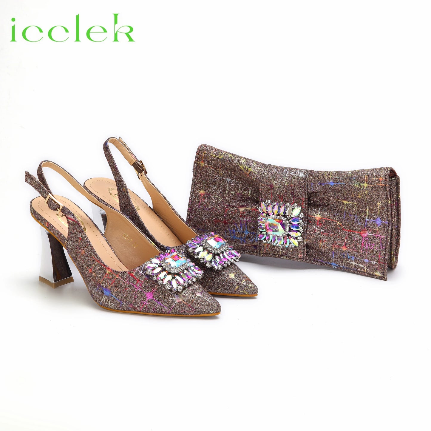 T.Blue Pointed Toe Women Sandals Shoes Matching Bag Set For Ladies Wedding Party Pump