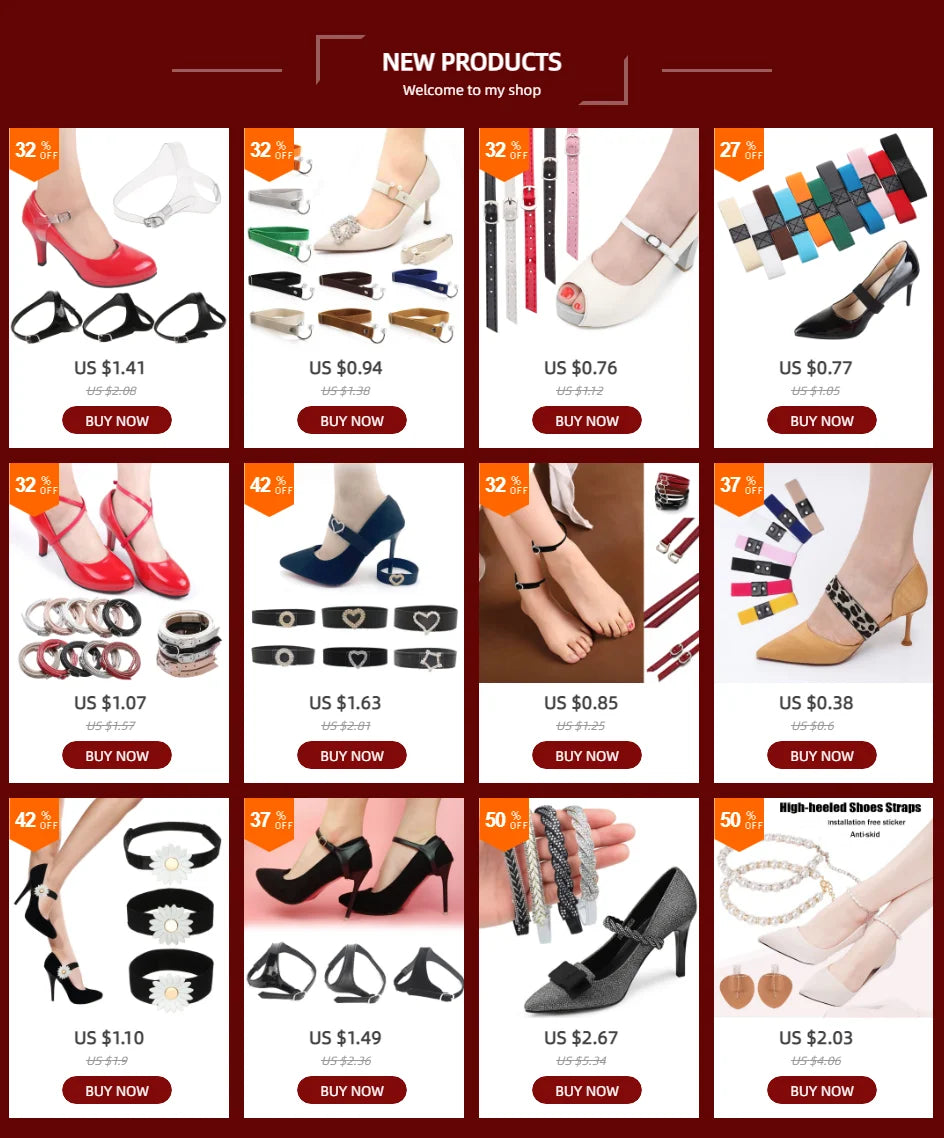 Bundle Shoelace for Women High Heels Anti-drop Heels Holding Loose Anti-skid Straps Lace Shoes Band Shoe Accessories