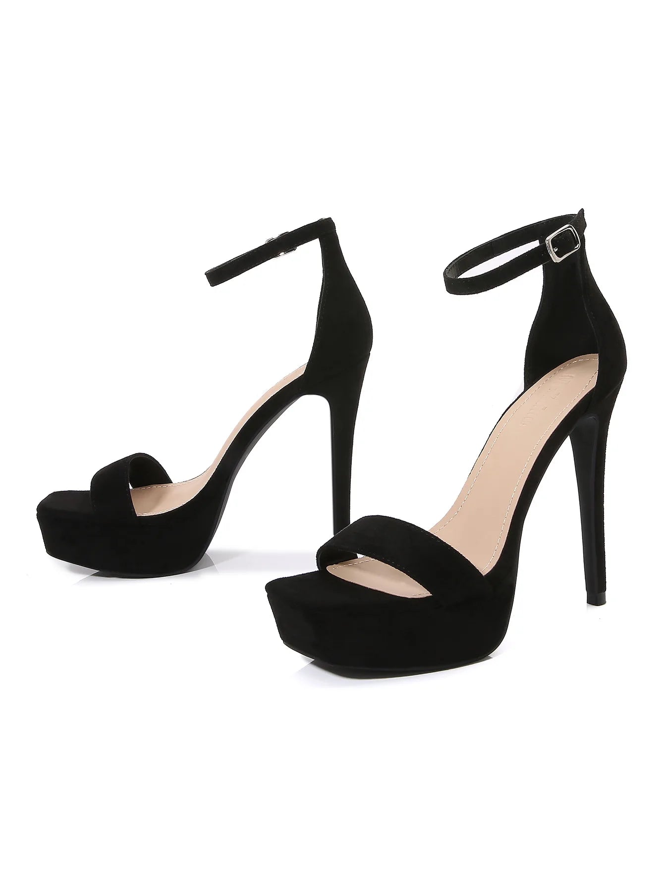 Fashion Square Toe Stiletto Heels Summer Model Catwalk Shoes