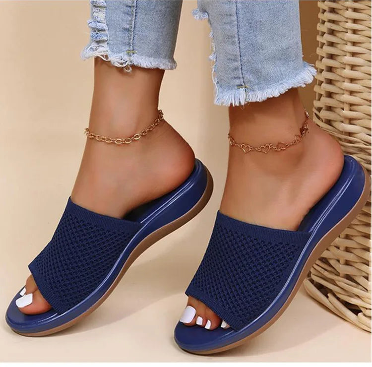 Women Sandals Stretch Fabric Low Heels Sandals