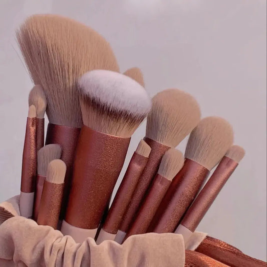 13-Piece Makeup Brush Set – Eye Shadow, Foundation, Powder, Blush & Blending Tools