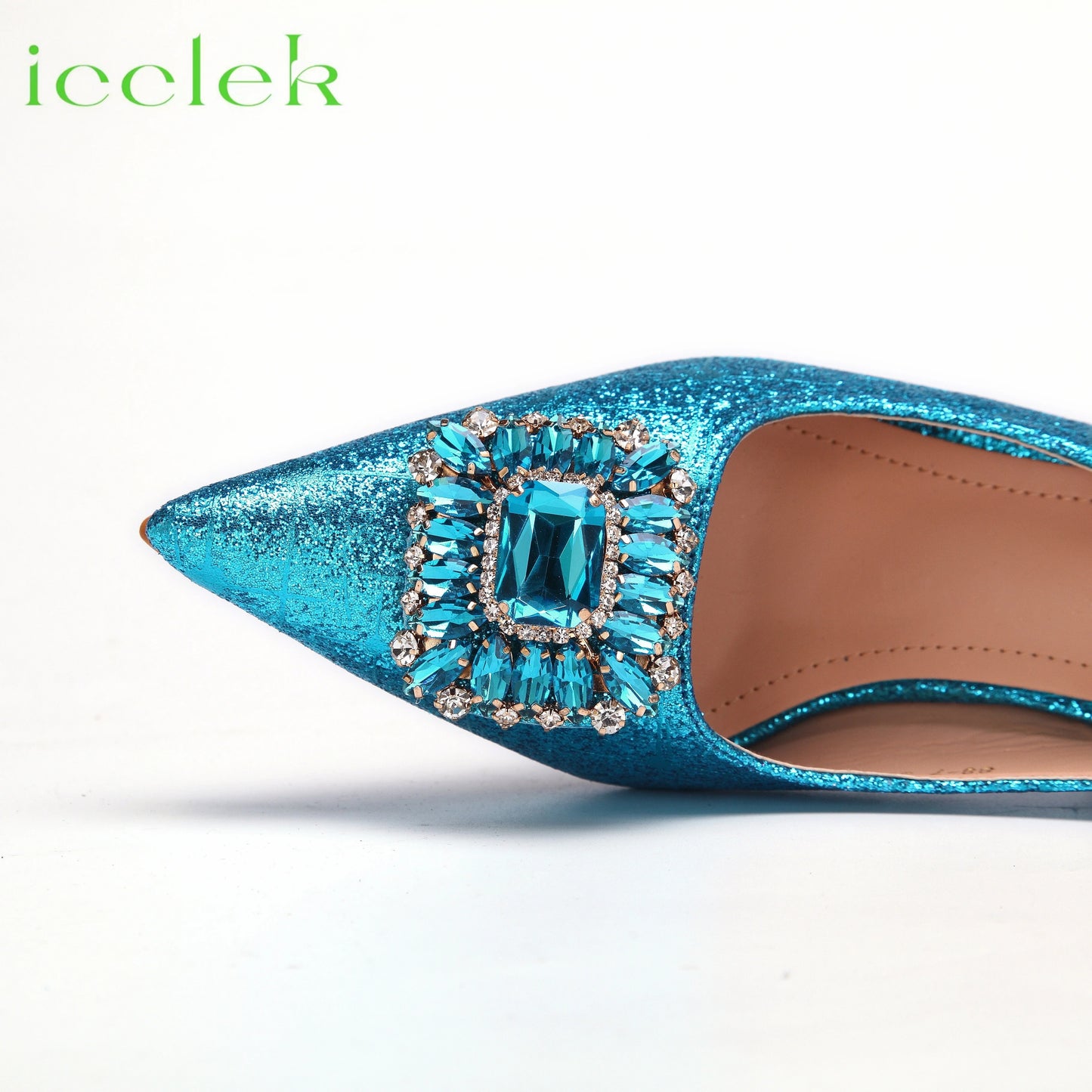 T.Blue Pointed Toe Women Sandals Shoes Matching Bag Set For Ladies Wedding Party Pump