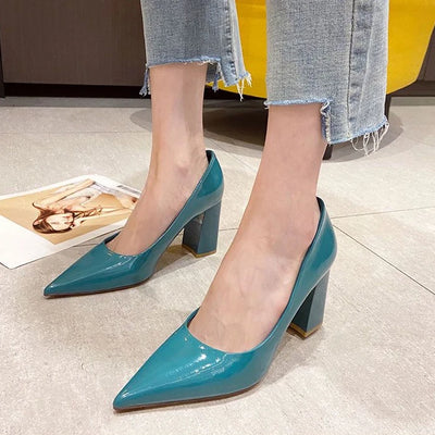 Ladies Summer Footwear Sexy Blue Pointed Toe Super High Heel