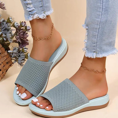 Women Sandals Stretch Fabric Low Heels Sandals