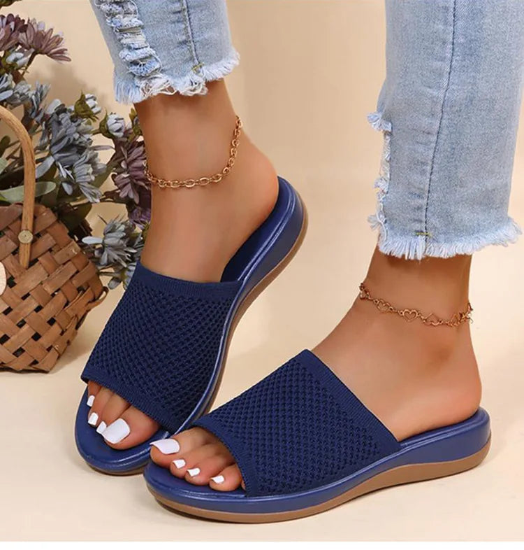Women Sandals Stretch Fabric Low Heels Sandals