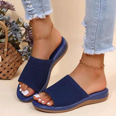 Women Sandals Stretch Fabric Low Heels Sandals